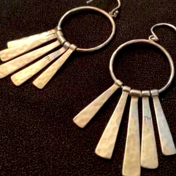 Silpada Vintage Sterling Silver “Nod To Mod" Textured Fringe Dangle Earrings - Picture 6 of 10